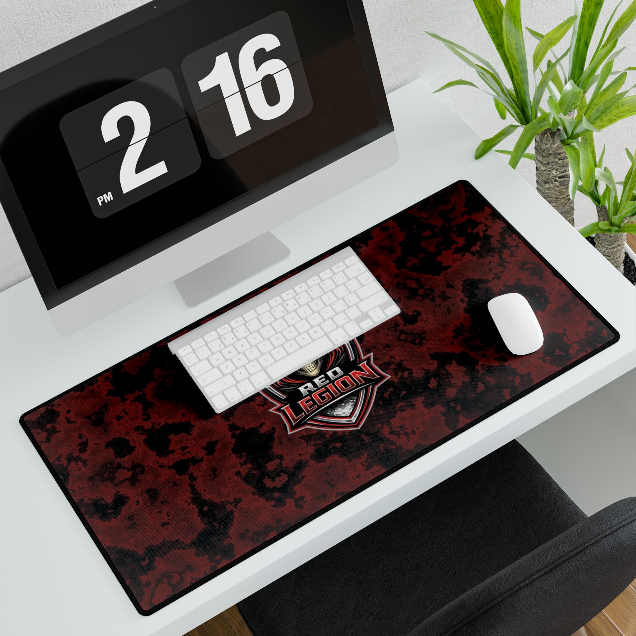 Large Red Legion Desk Mat 31.5" x 15.5"