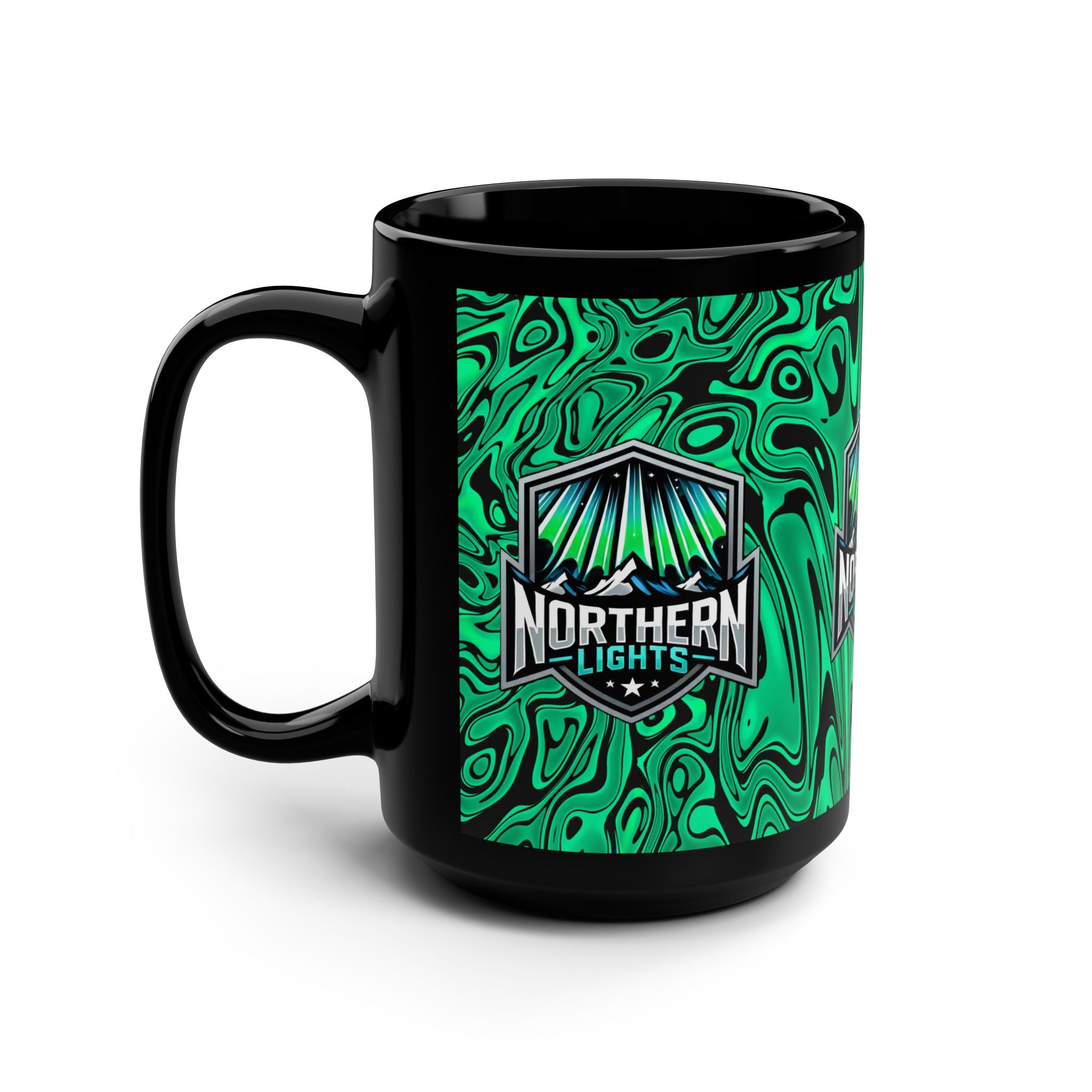 Northern Lights 15oz Black Mug