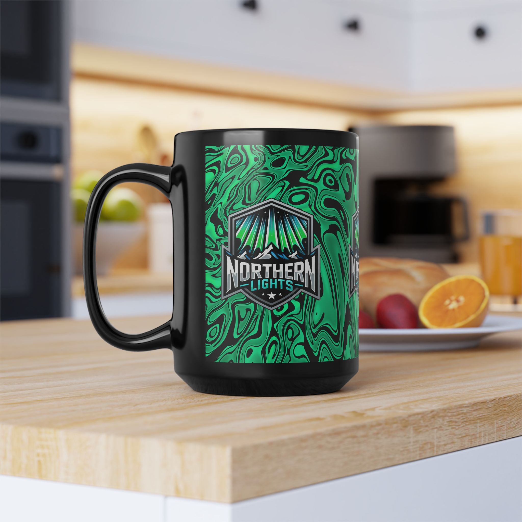 Northern Lights 15oz Black Mug