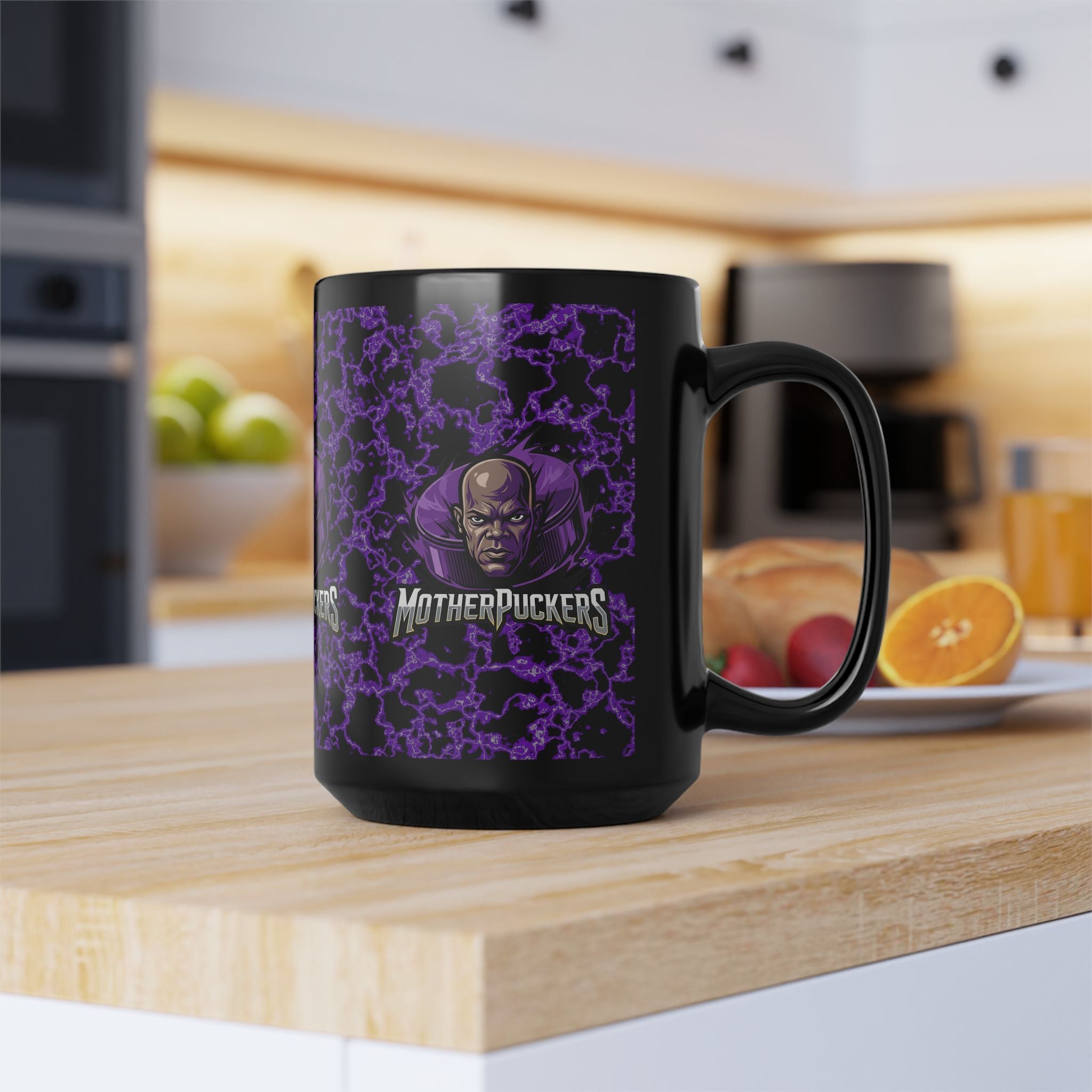MotherPuckers 15oz Black Mug