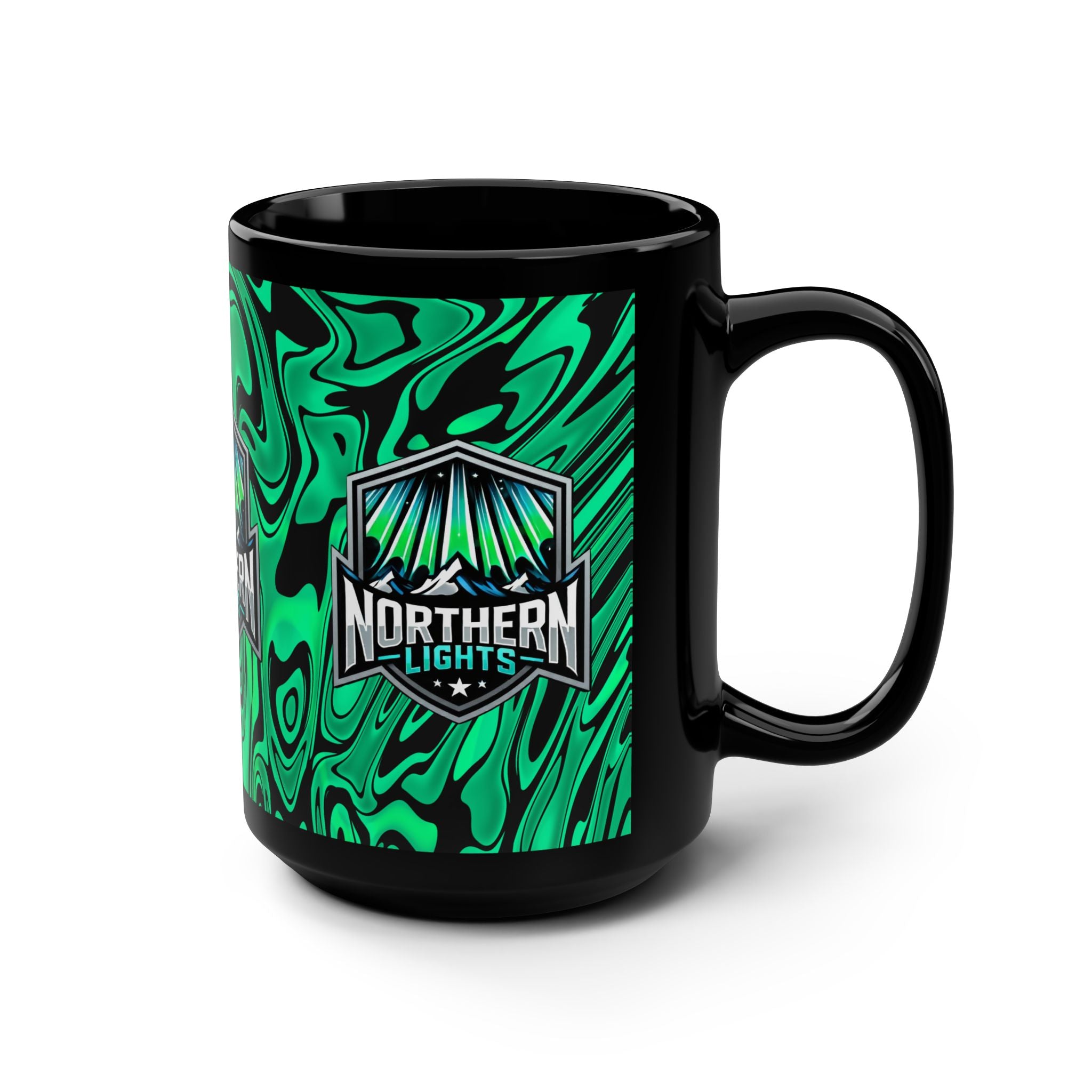 Northern Lights 15oz Black Mug