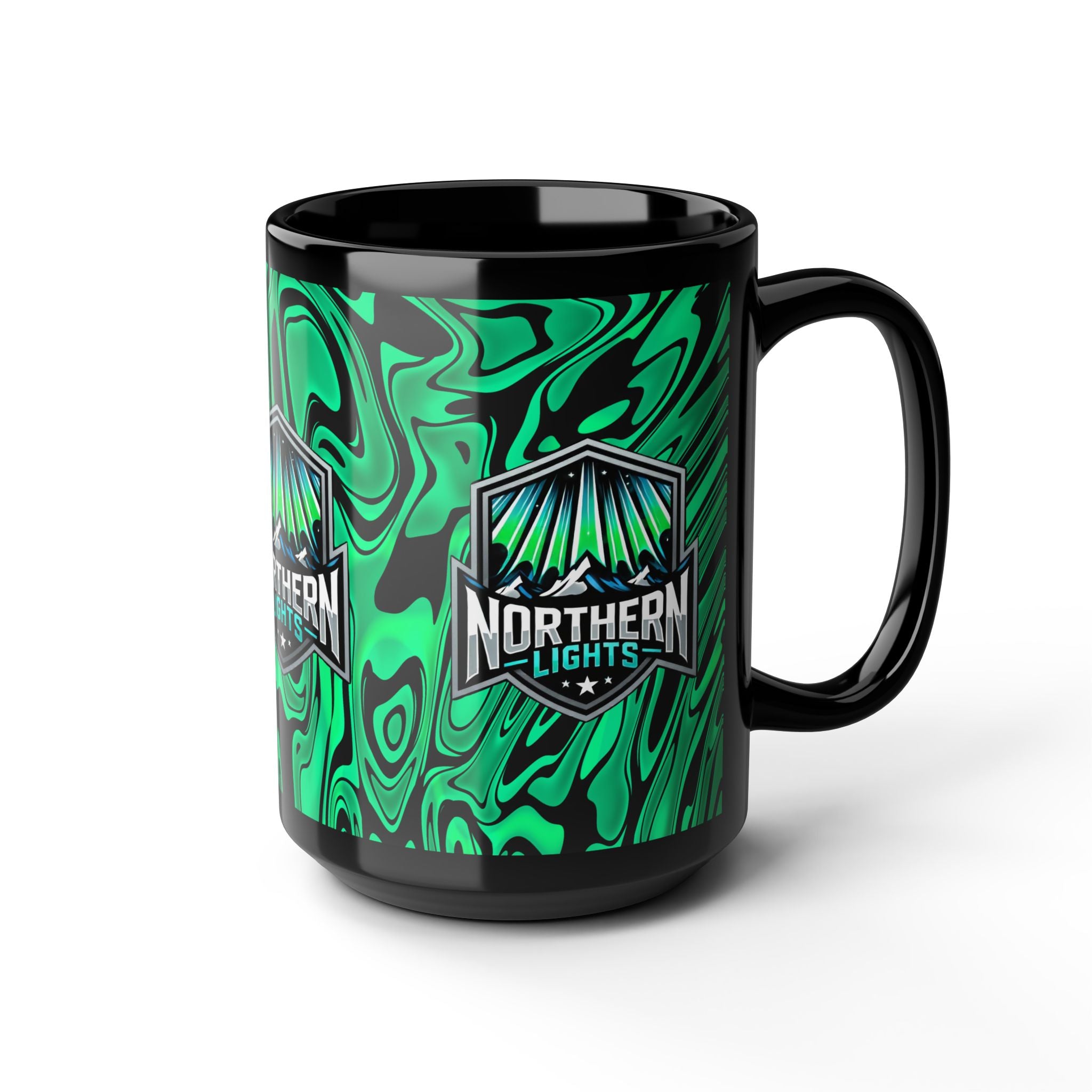Northern Lights 15oz Black Mug