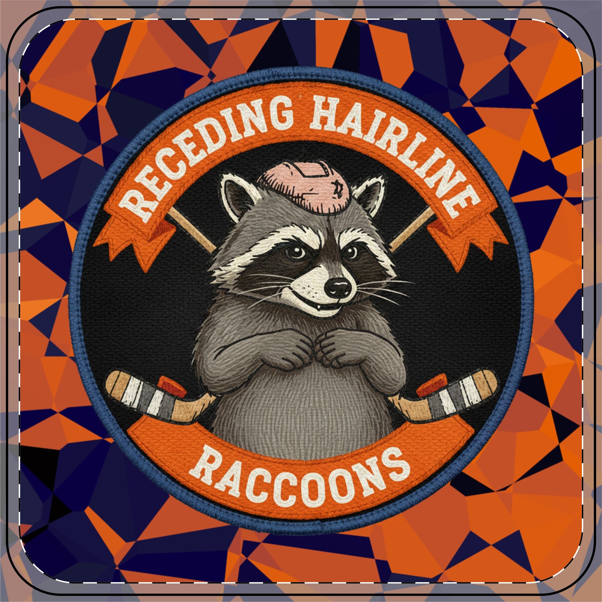 Receding Hairline Raccoons Coaster