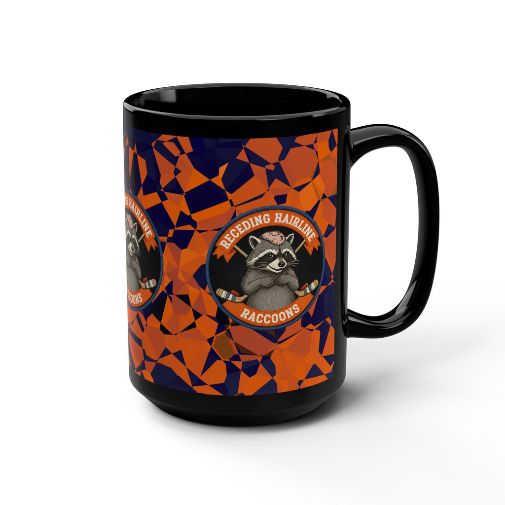 Receding Hairline Raccoons 15oz Black Mug