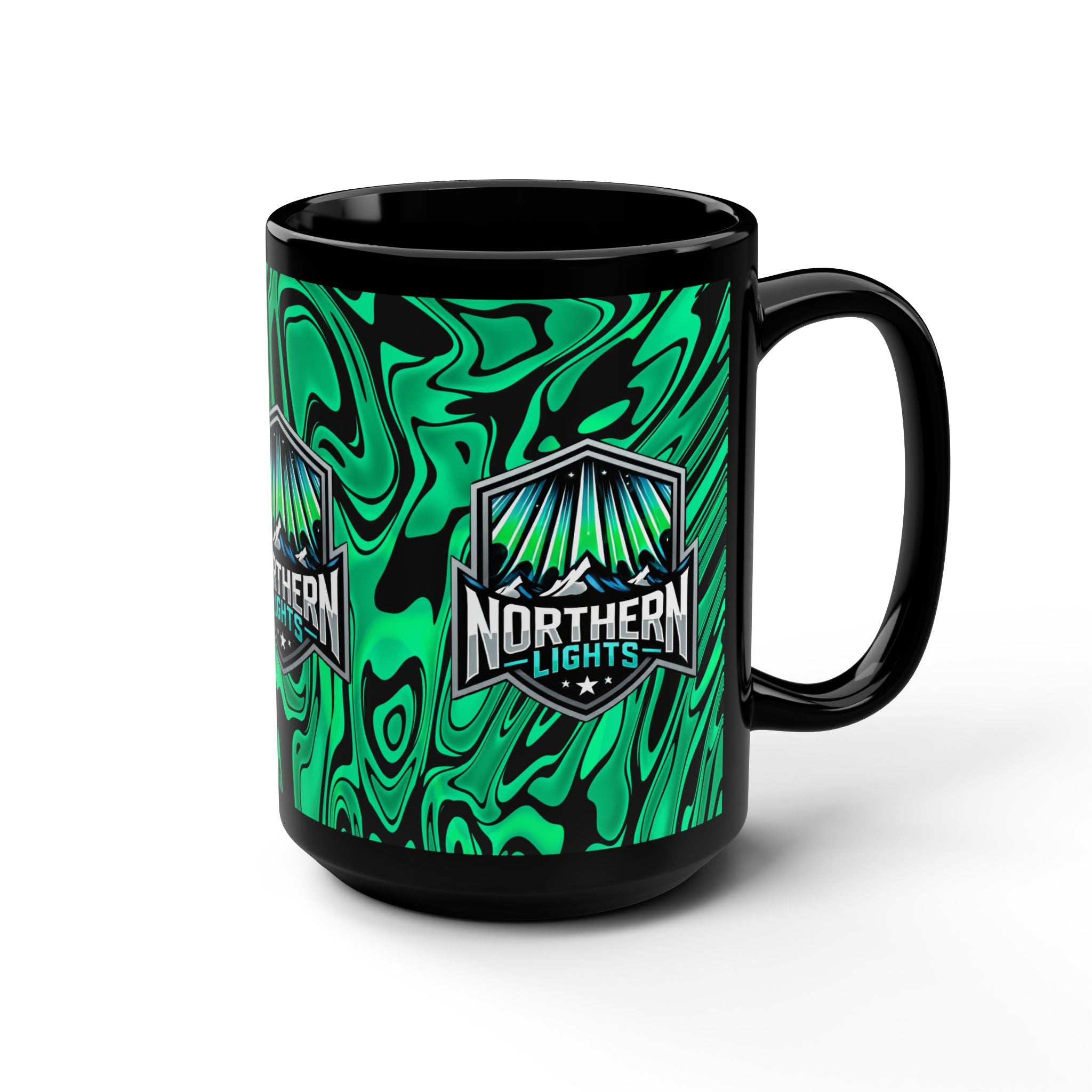 Northern Lights 15oz Black Mug